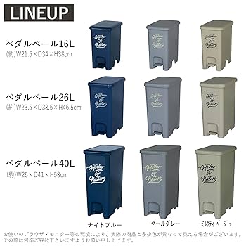 Amazon｜平和工業 ゴミ箱 ペダルペール 日本製 ナイトブルー 40L